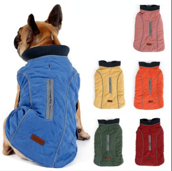 Vintage Thick Warm Dog Winter Vest Jacket for Large Dogs