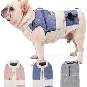 British Style Padded Dog Workwear Vest Jacket with Classic Pockets