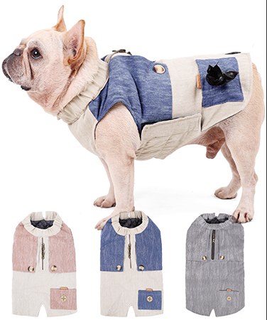 British Style Padded Dog Workwear Vest Jacket with Classic Pockets