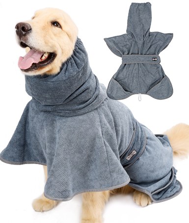 Absorbent Pet Bathrobe and Dog Bath Towel