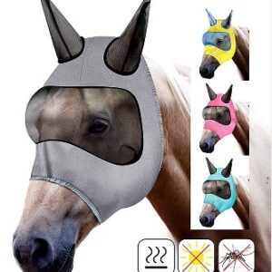 Horse Fly Mask, Breathable Mosquito-Proof Equestrian Eye Protection