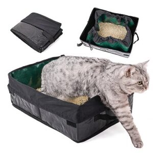 Portable Foldable Travel Cat Litter Box, Waterproof Leak-Proof Outdoor Cat Litter Pan