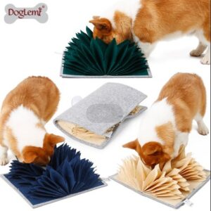 Accordion-Page Pet Puzzle Treat-Hiding Snuffle Mat