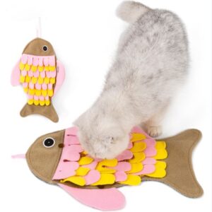 Fish-Shaped Cat Snuffle Blanket Toy