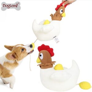 Hen Laying Eggs Snuffle Puzzle Plush Dog Toy