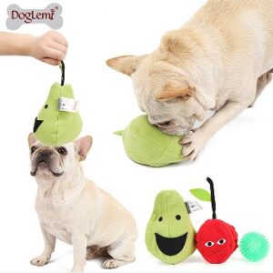 2-in-1 Pear and Cherry Ball Puzzle Treat-Dispensing Squeaky Dog Toy