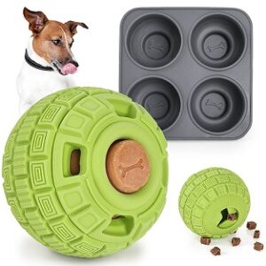 Natural Rubber Dog Treat Ball Toy Set