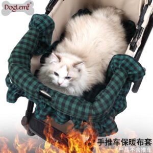 Dirt-Resistant Plaid Pet Stroller Cushion, 2-Piece Set