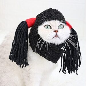 Funny Cat Wig Hat with Pigtails